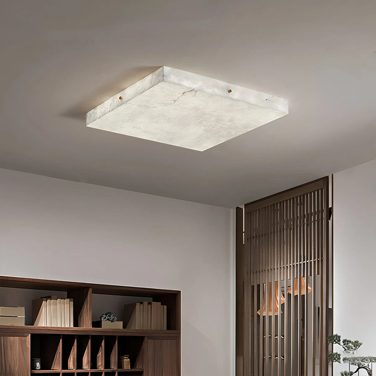 Antizer Minimalism Ultra Thin Square Spanish Alabaster Ceiling Light