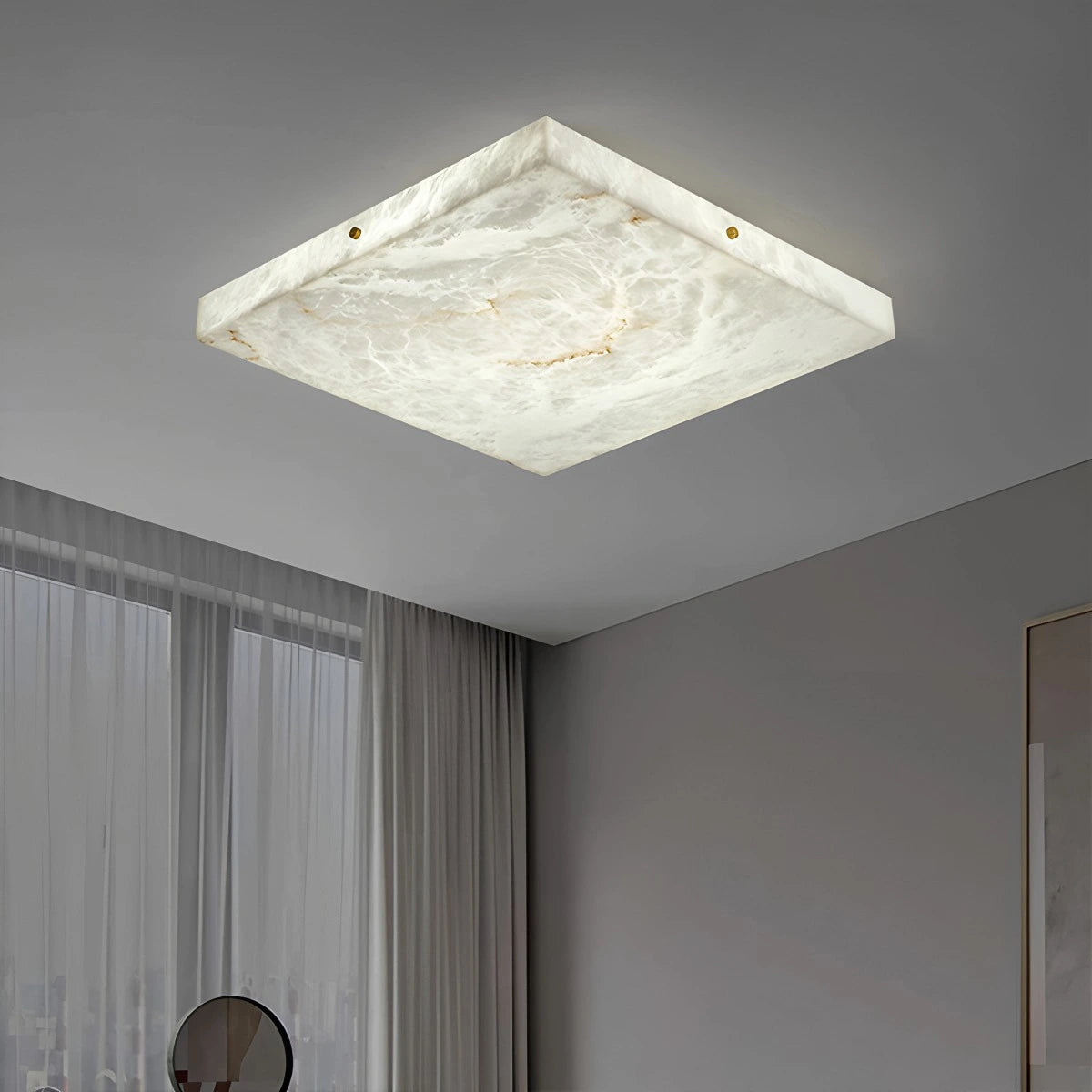 Antizer Minimalism Ultra Thin Square Spanish Alabaster Ceiling Light