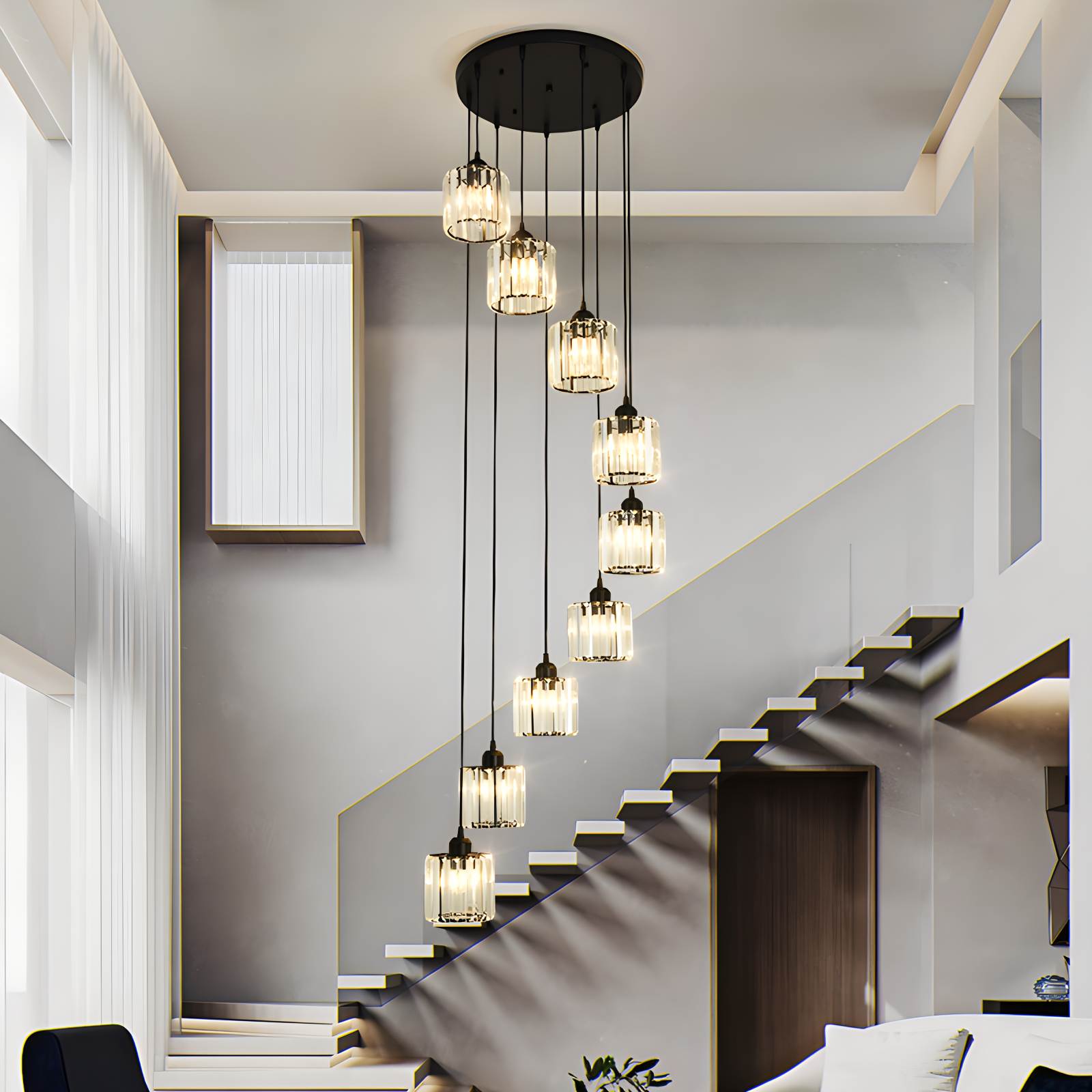 Antizer Kristy Modern Minimalist Glass Chandelier