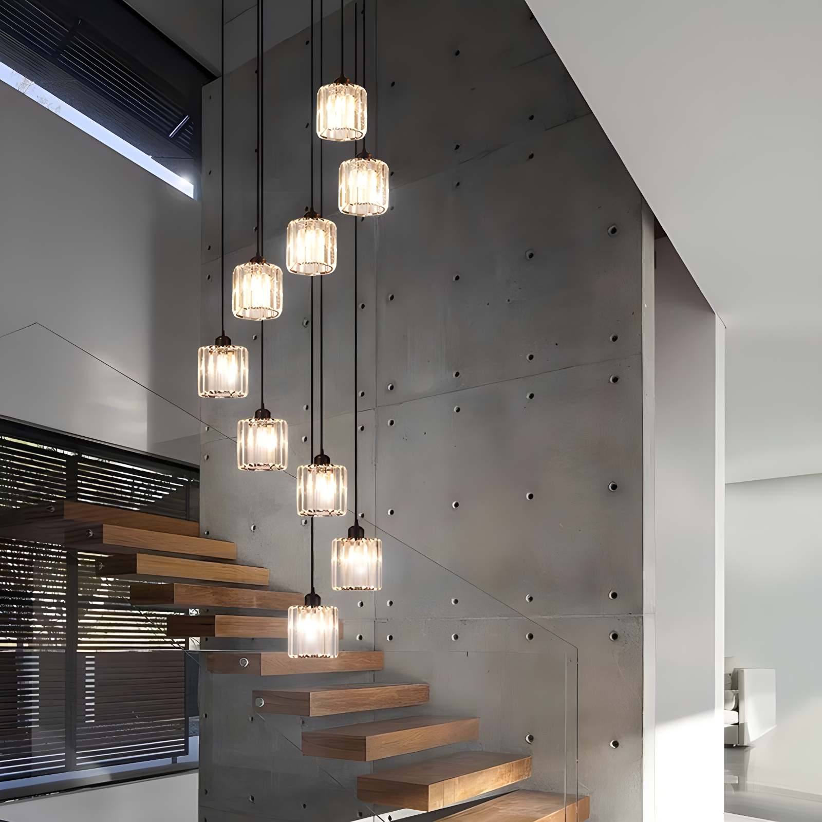 Kristy Modern Minimalist Glass Chandelier