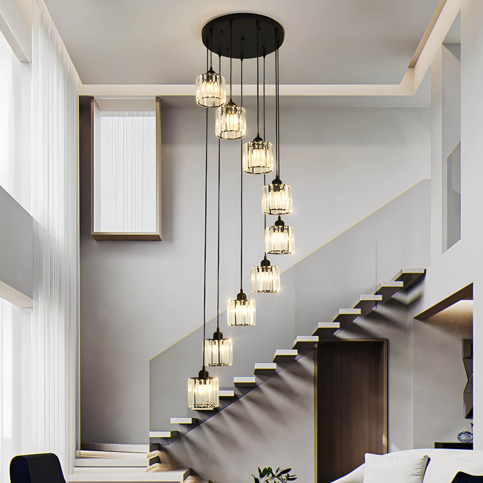 Kristy Modern Minimalist Glass Chandelier