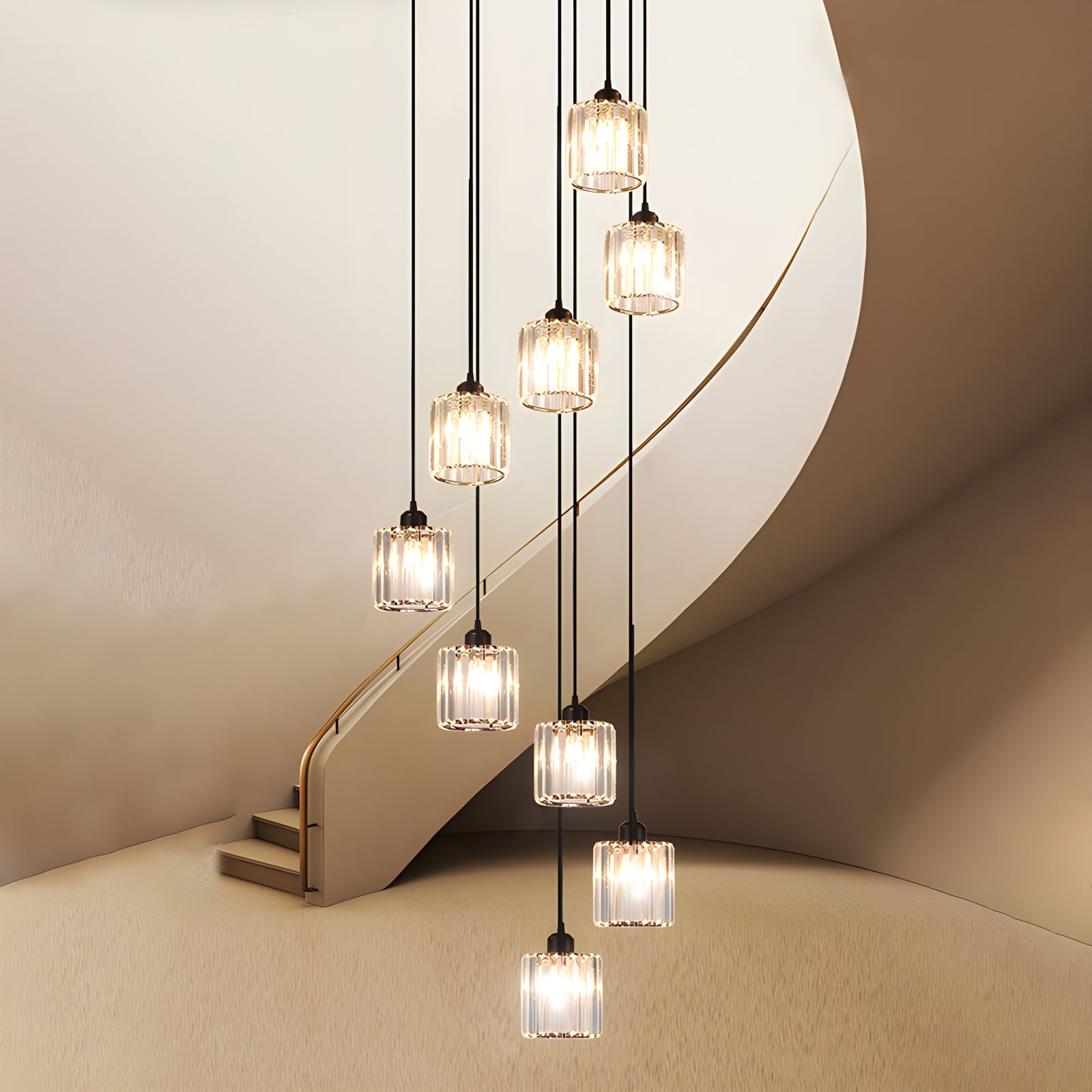 Kristy Modern Minimalist Glass Chandelier