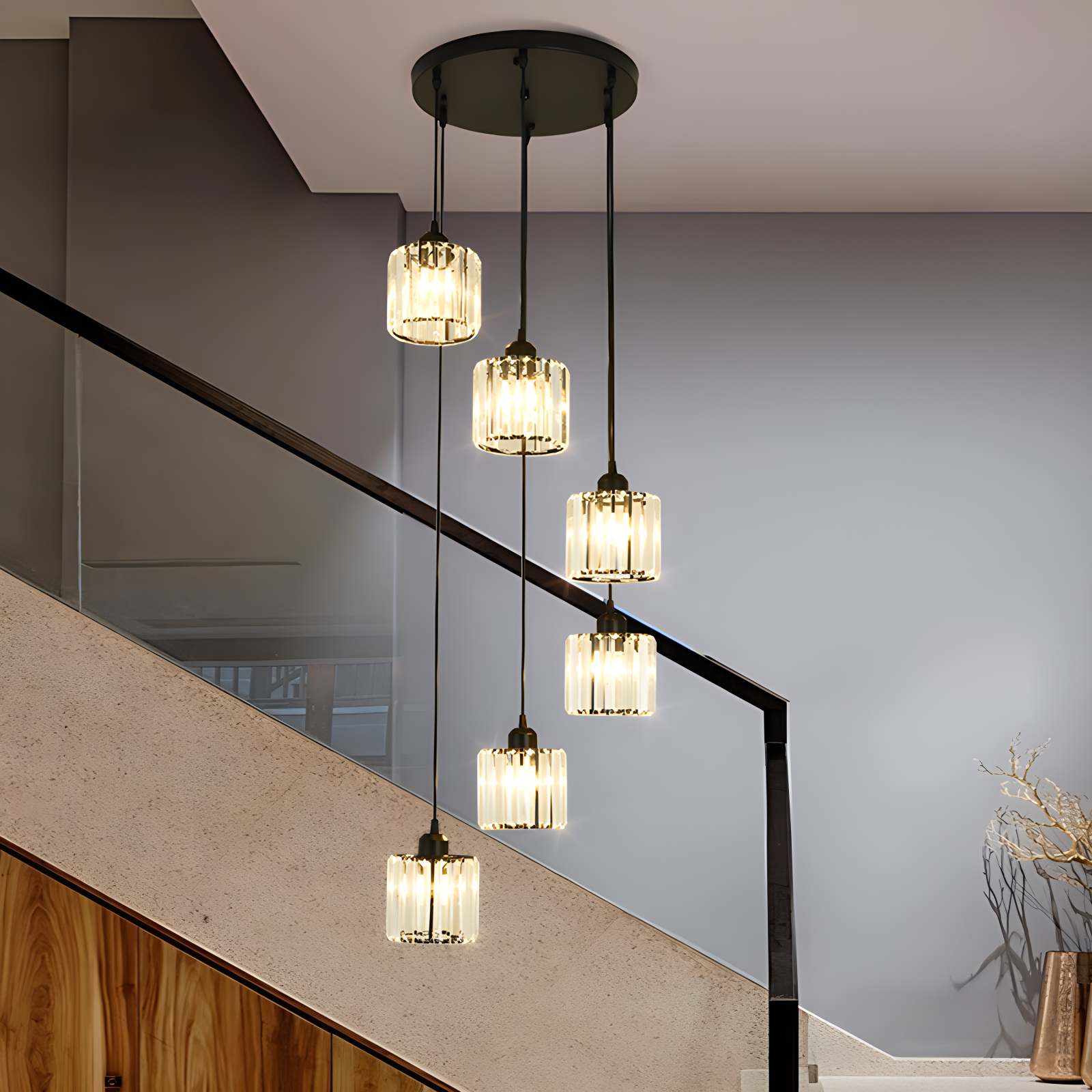 Kristy Modern Minimalist Glass Chandelier