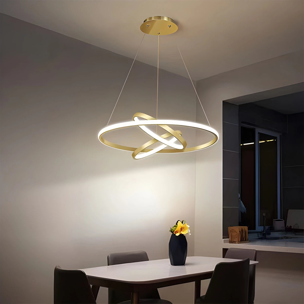 Antizer Minimalist Circular Chandelier Modern Lighting Fixture