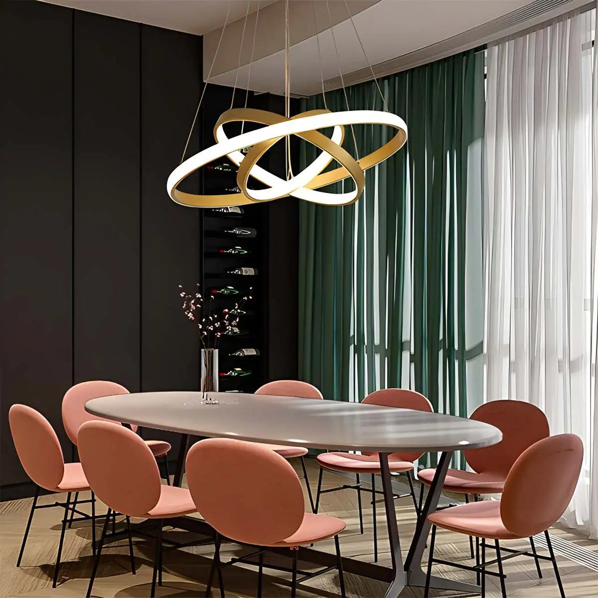 Antizer Minimalist Circular Chandelier Modern Lighting Fixture