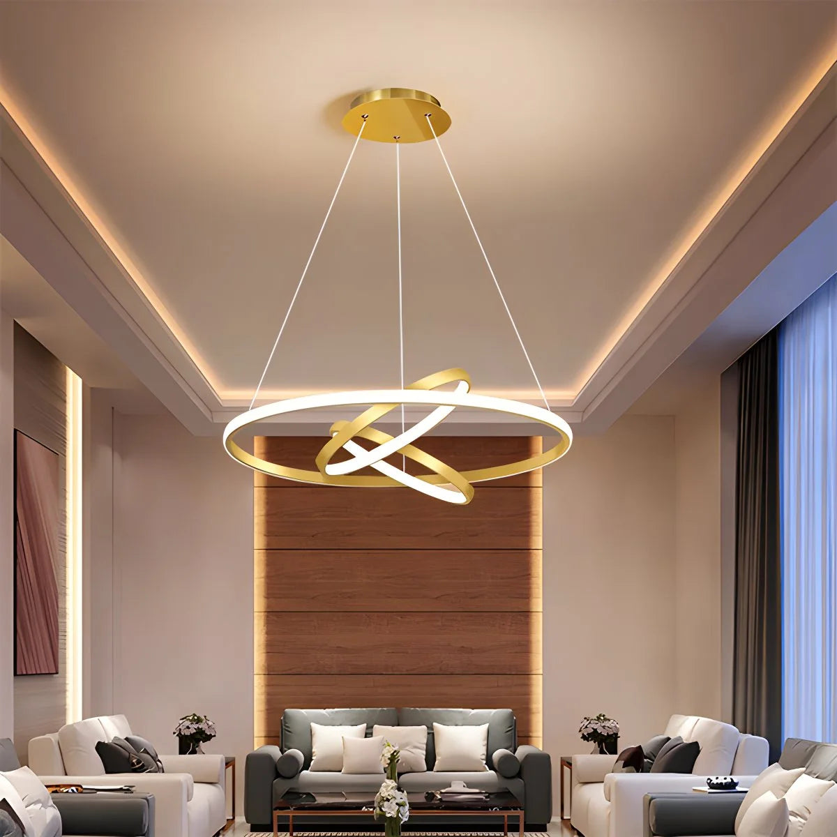 Antizer Minimalist Circular Chandelier Modern Lighting Fixture