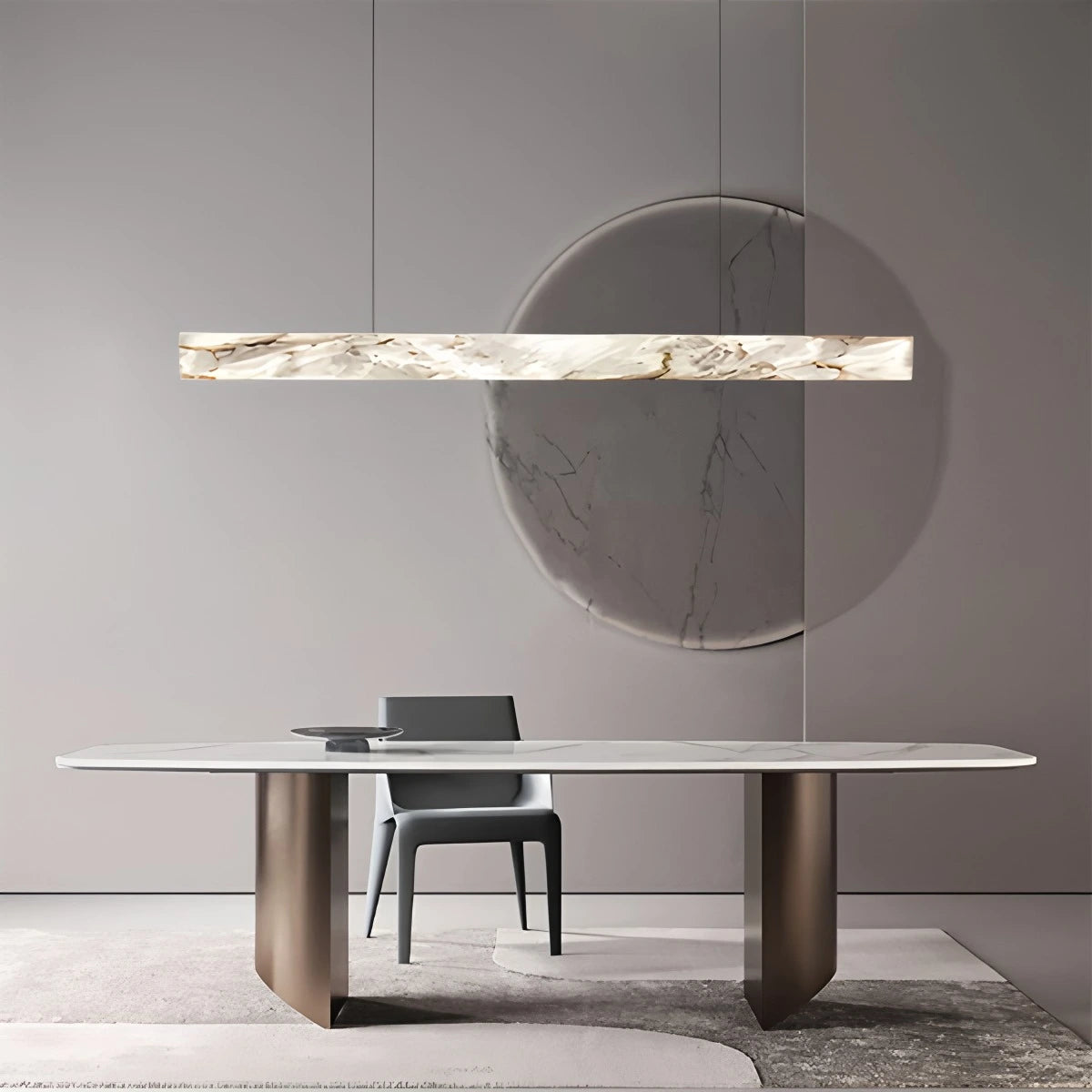Antizer Minimalist Linear Spanish Alabaster Pendant Light