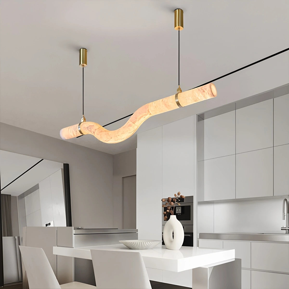Antizer Minimalist Linear Marble Pendant Light