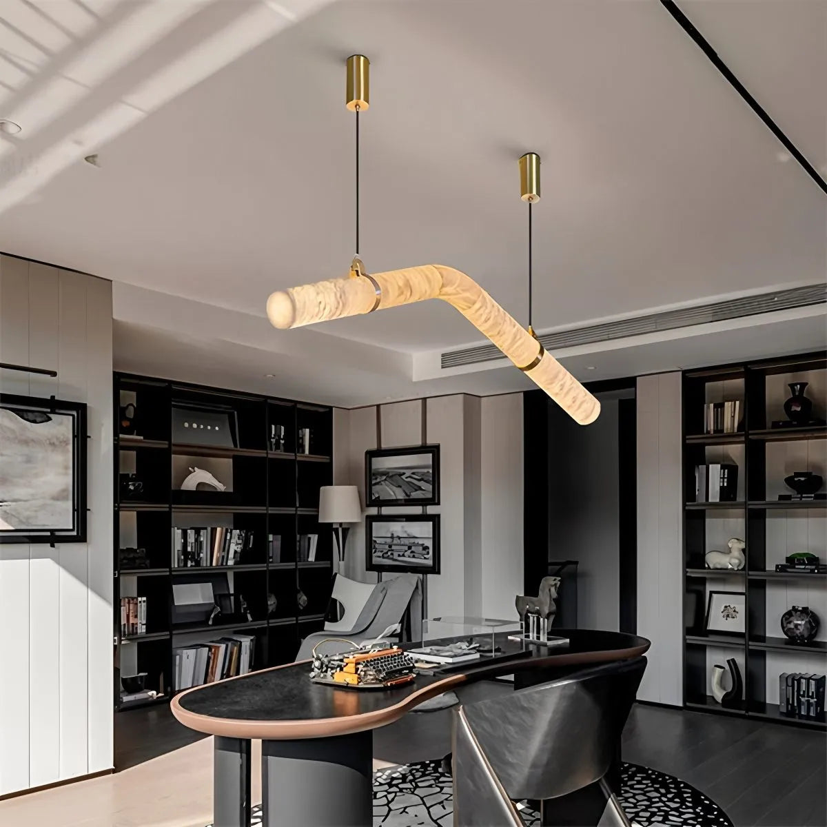 Antizer Minimalist Linear Marble Pendant Light