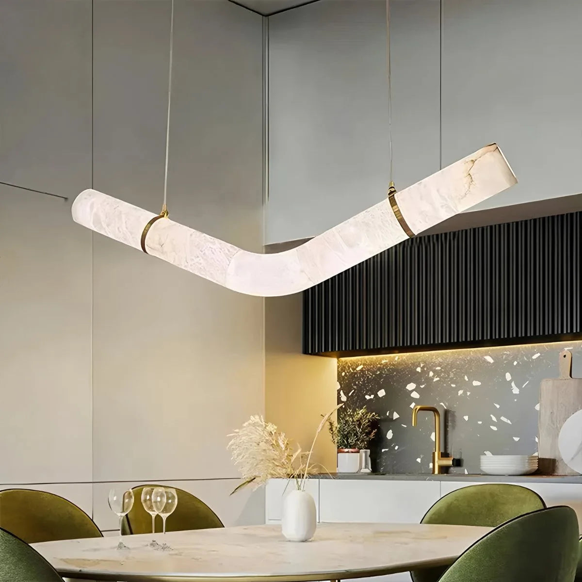 Antizer Minimalist Linear Marble Pendant Light