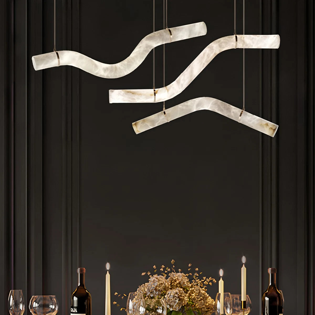 Antizer Minimalist Linear Marble Pendant Light