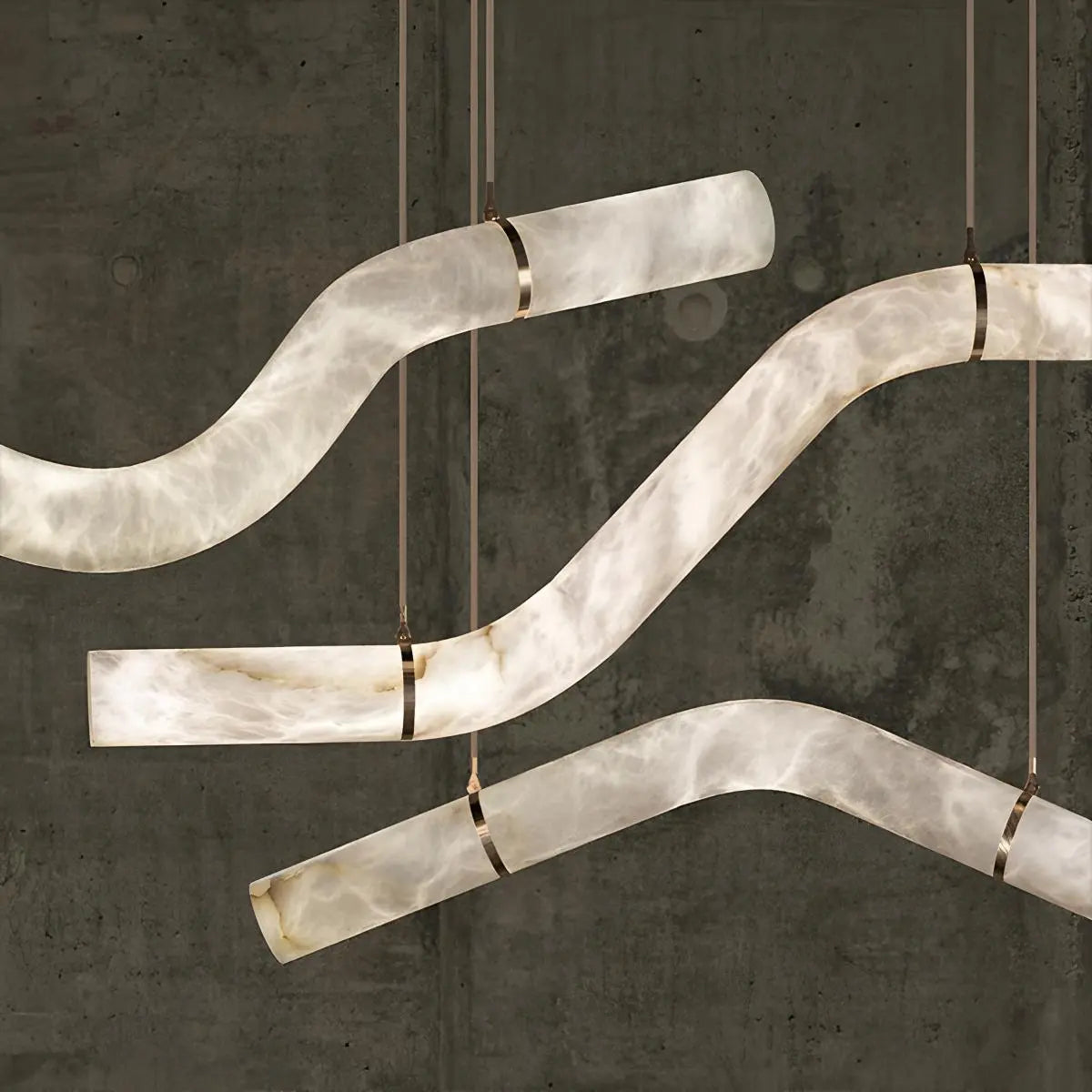 Antizer Minimalist Linear Spanish Alabaster Pendant Light