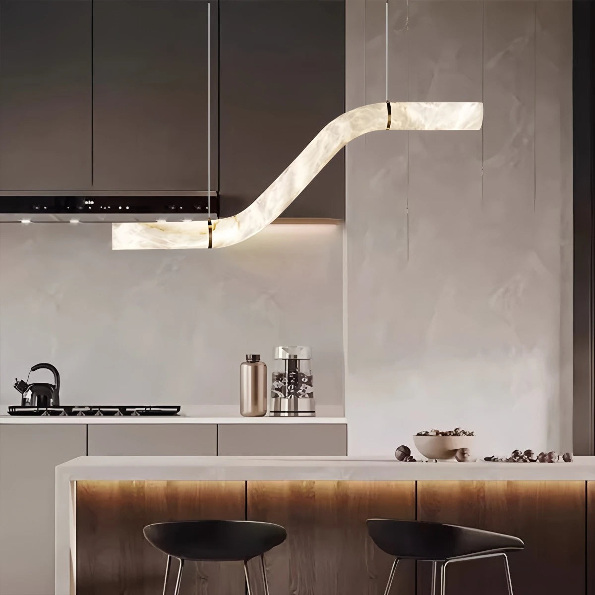 Antizer Minimalist Linear Marble Pendant Light