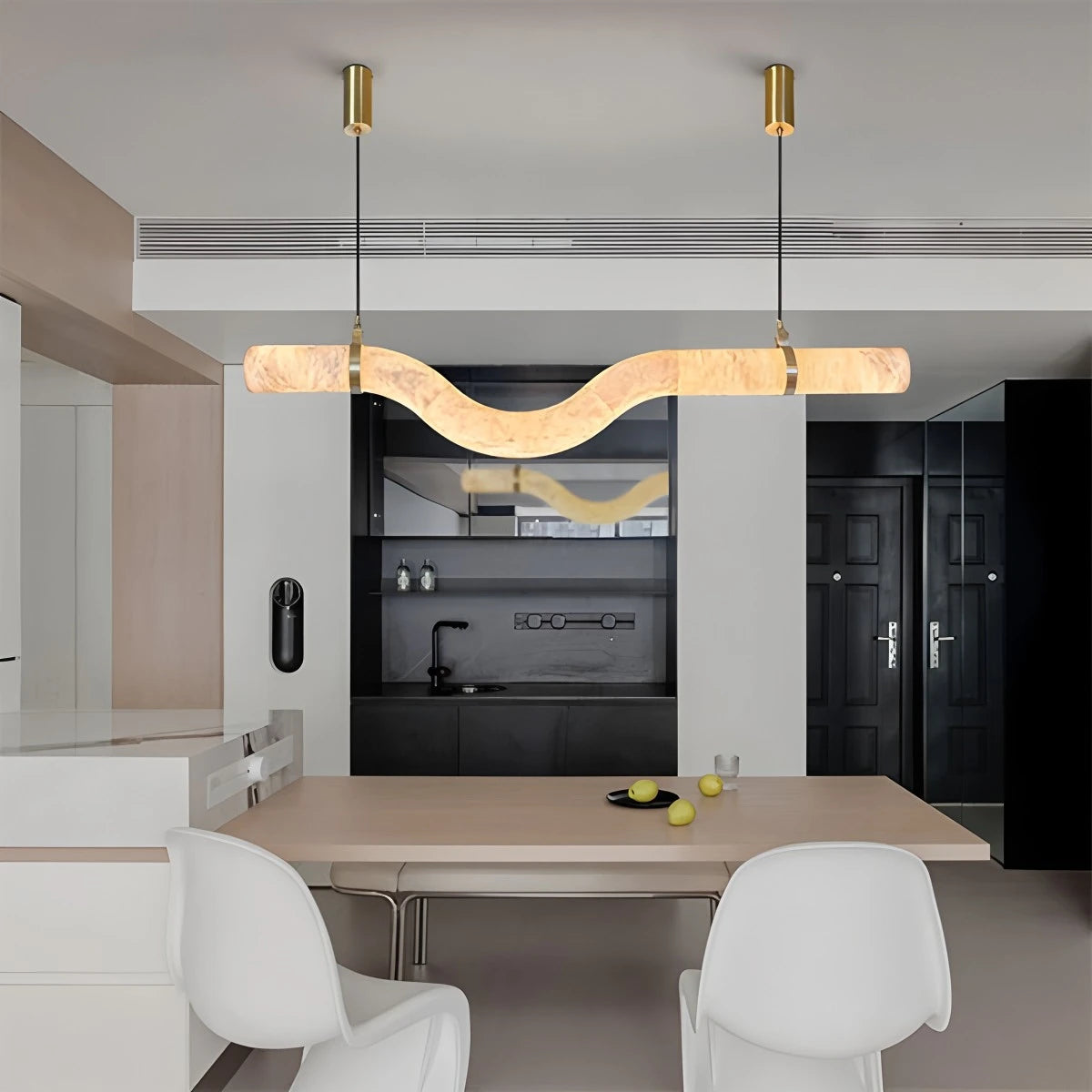 Antizer Minimalist Linear Spanish Alabaster Pendant Light
