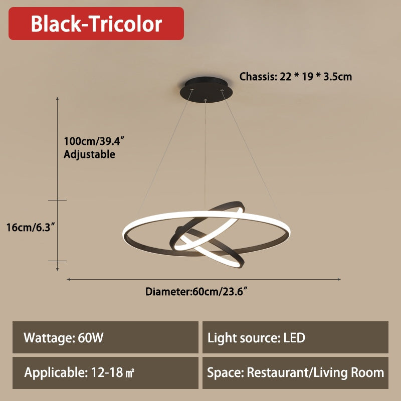 Antizer Minimalist Circular Chandelier Modern Lighting Fixture