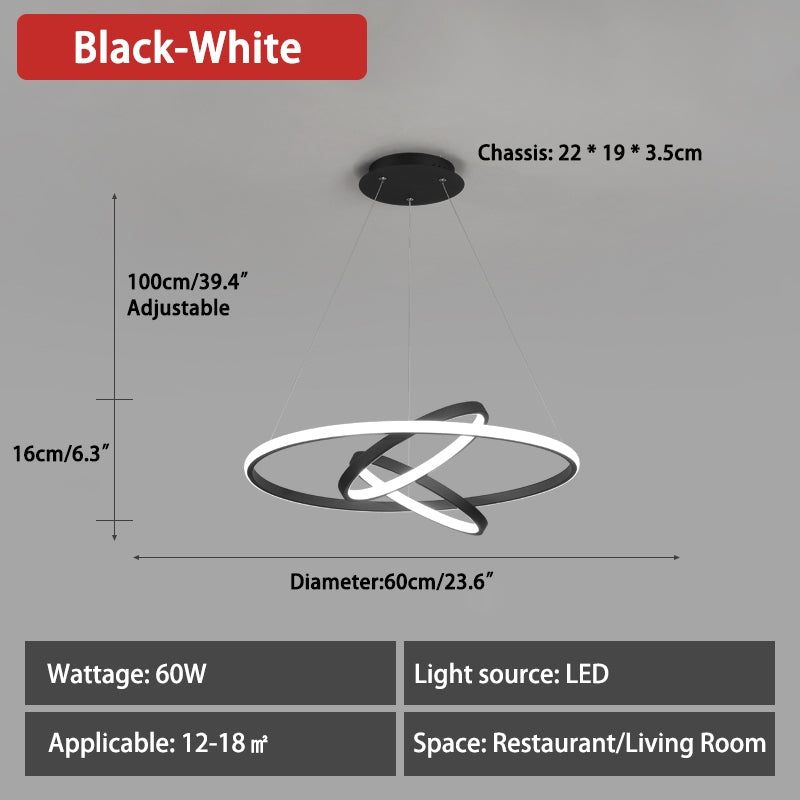 Antizer Minimalist Circular Chandelier Modern Lighting Fixture