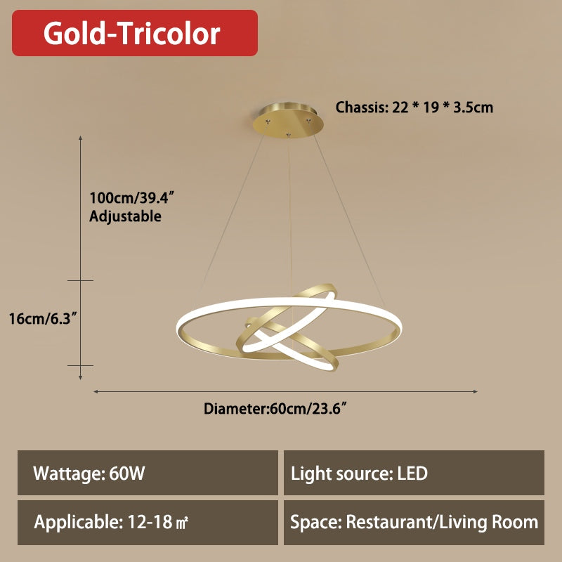 Antizer Minimalist Circular Chandelier Modern Lighting Fixture