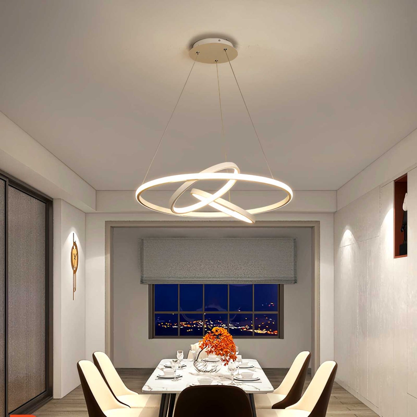 Antizer Minimalist Circular Chandelier Modern Lighting Fixture