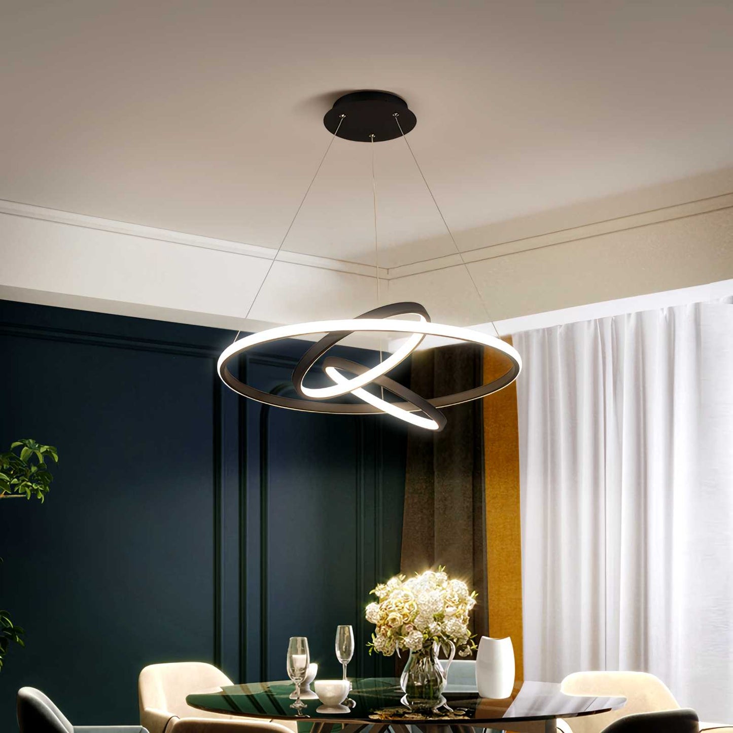 Antizer Minimalist Circular Chandelier Modern Lighting Fixture