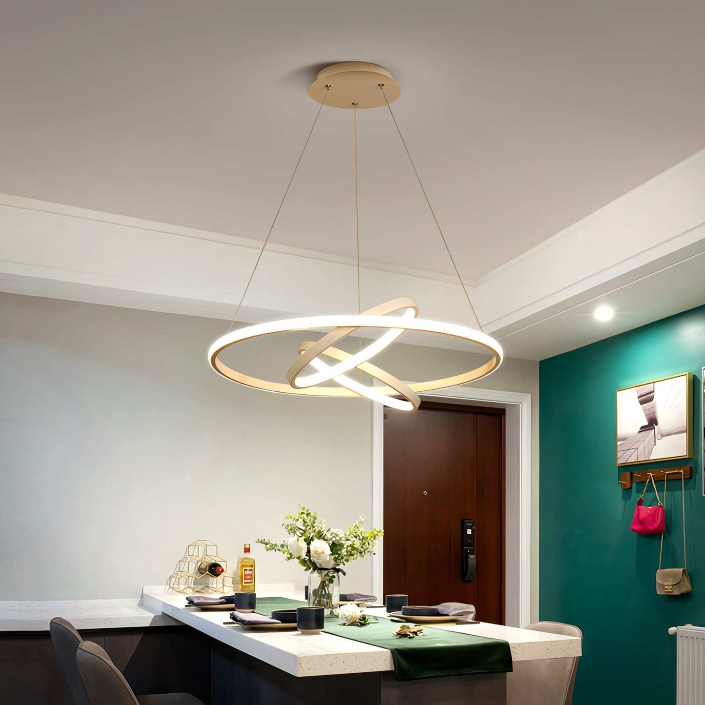 Antizer Minimalist Circular Chandelier Modern Lighting Fixture