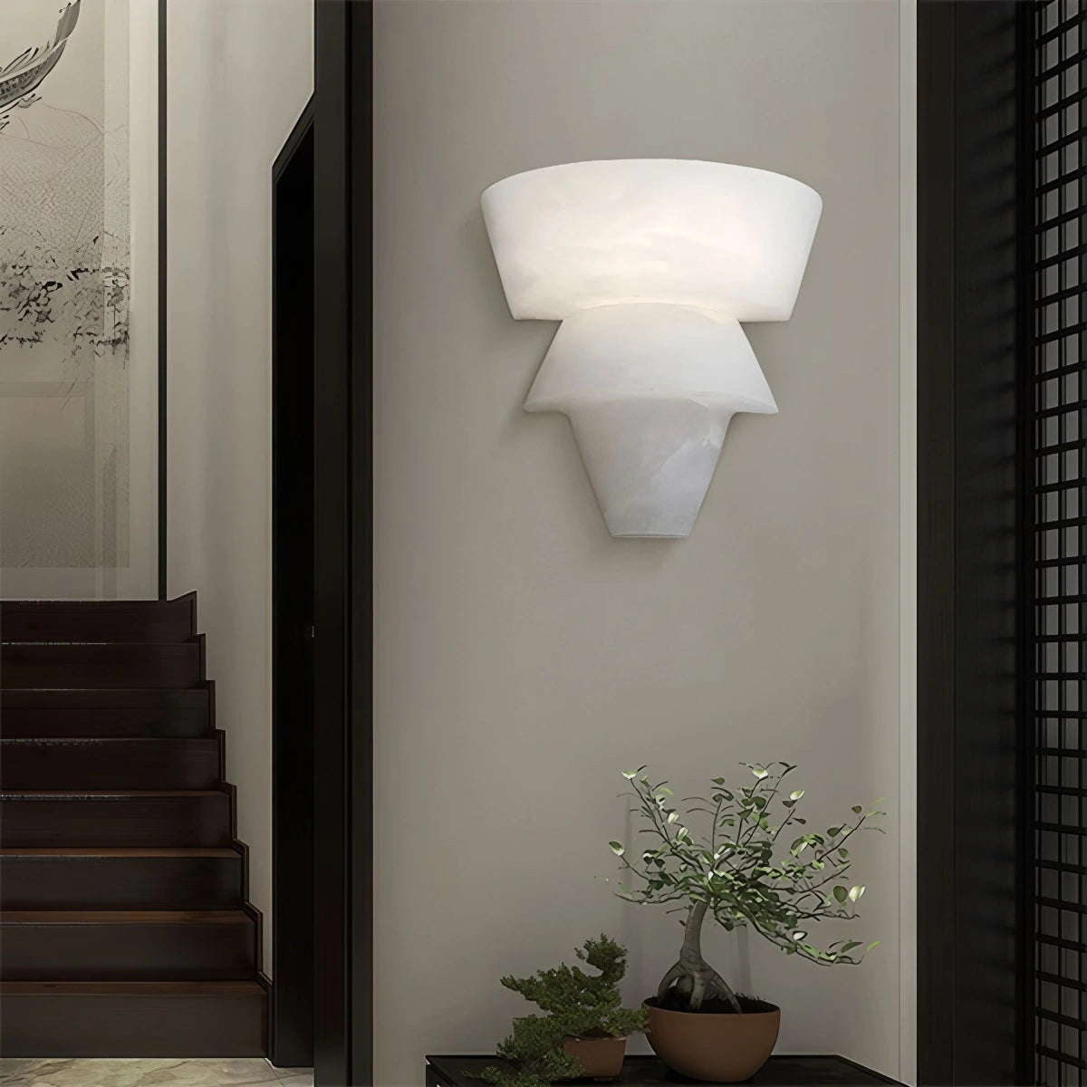 Antizer Cone Splicing Spanish Alabaster Wall Sconce