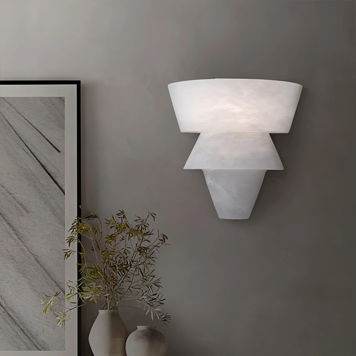Antizer Cone Splicing Spanish Alabaster Wall Sconce