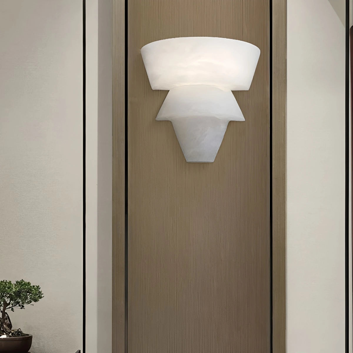 Antizer Cone Splicing Spanish Alabaster Wall Sconce