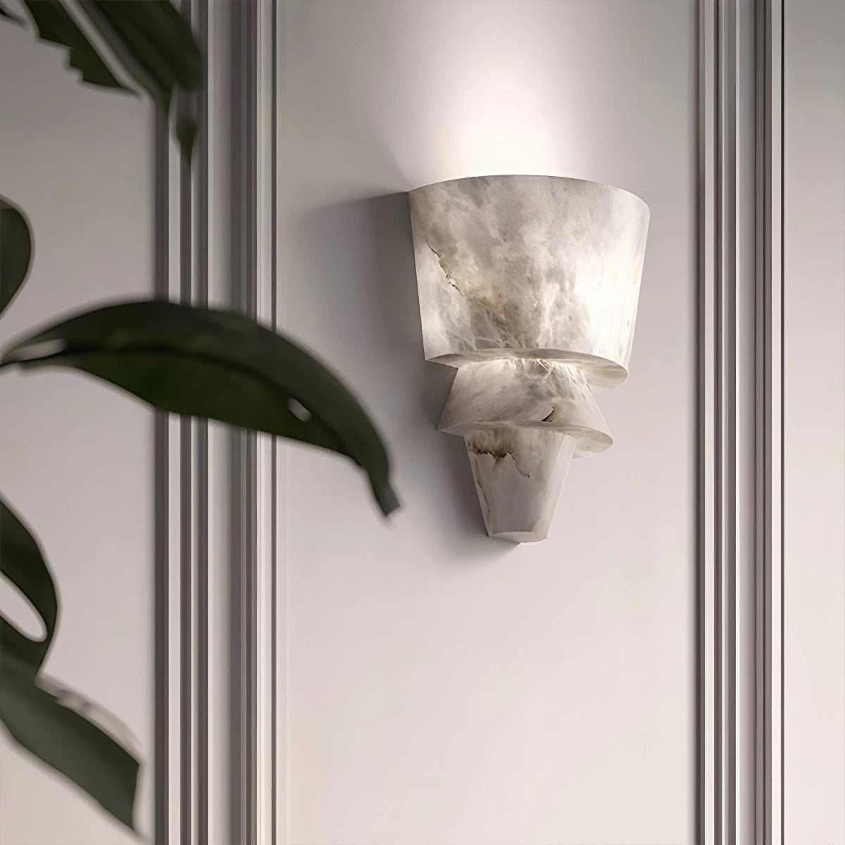 Antizer Cone Splicing Spanish Alabaster Wall Sconce