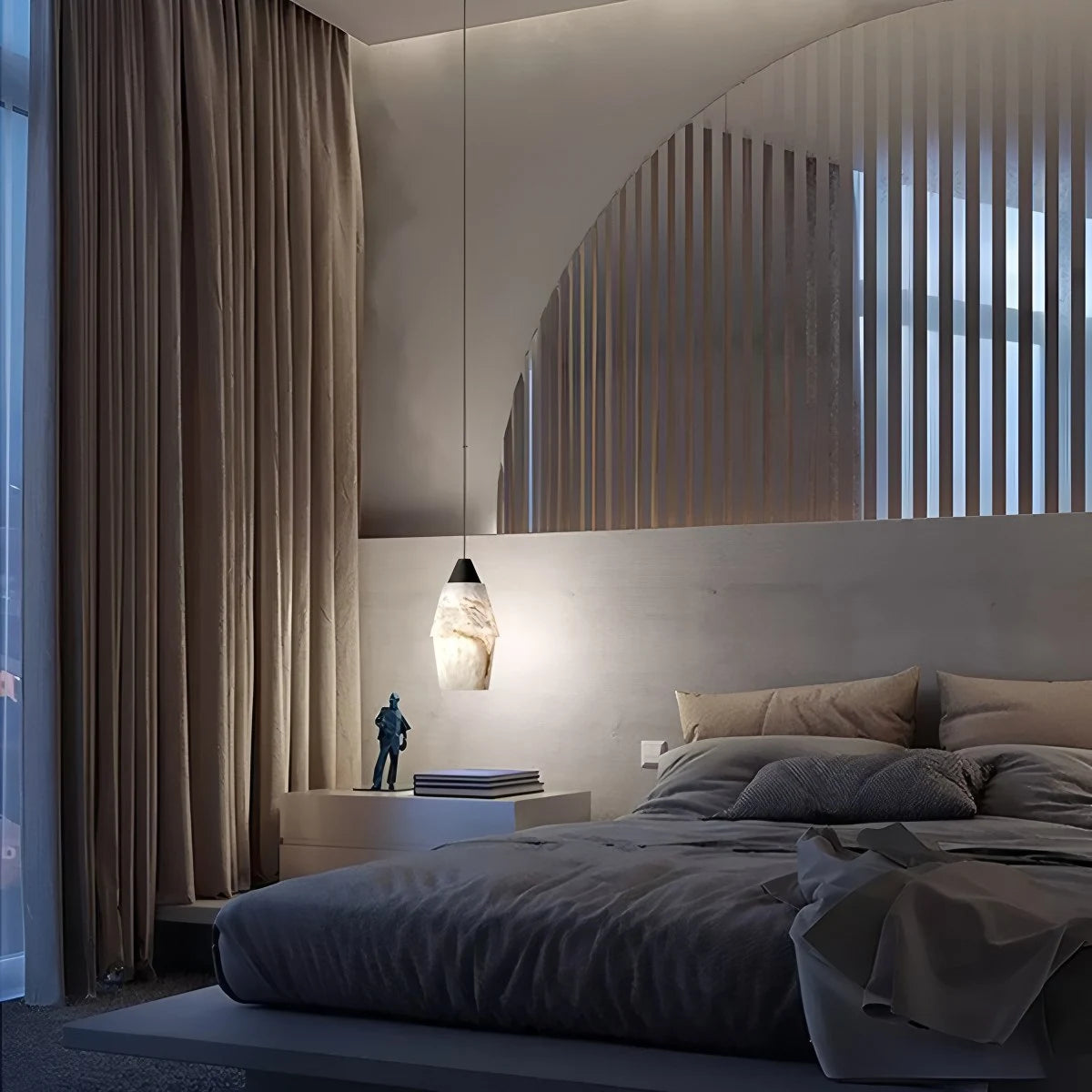 Antizer Natural Spanish Alabaster Pendant Light for Kitchen Island