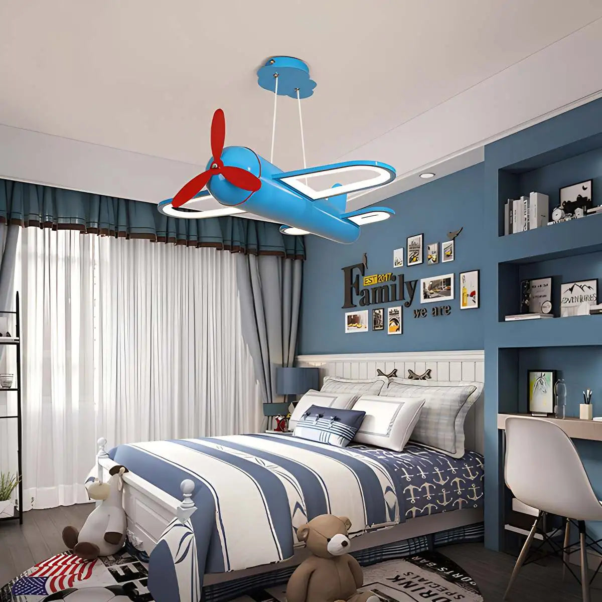 Antizer Kids Room Decorative Airplane Pendant Light