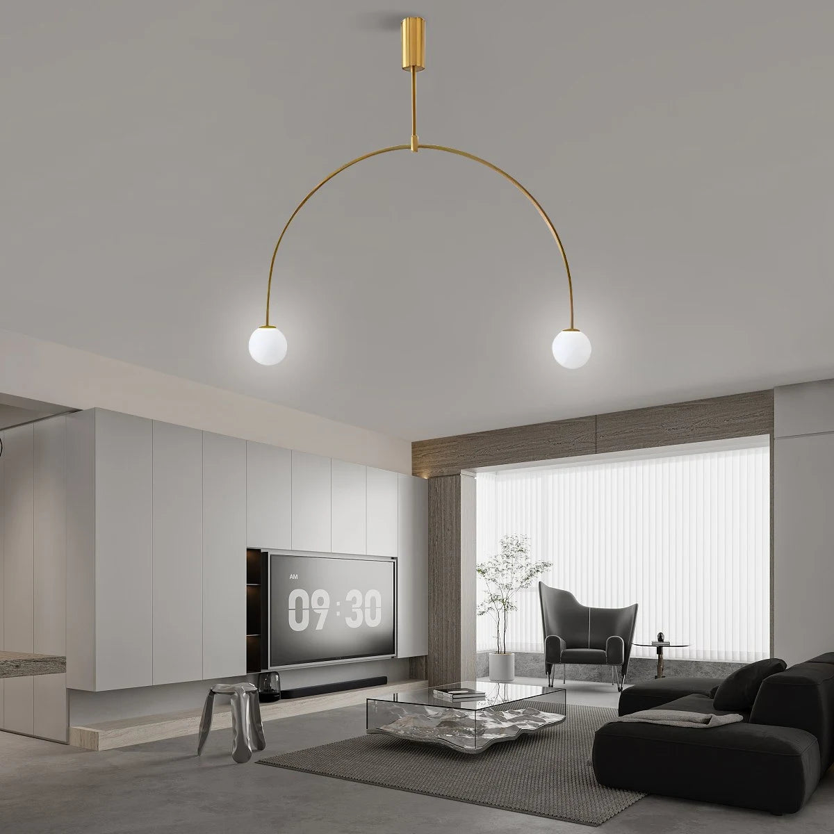 Antizer Minimalist Linear Metal Chandelier