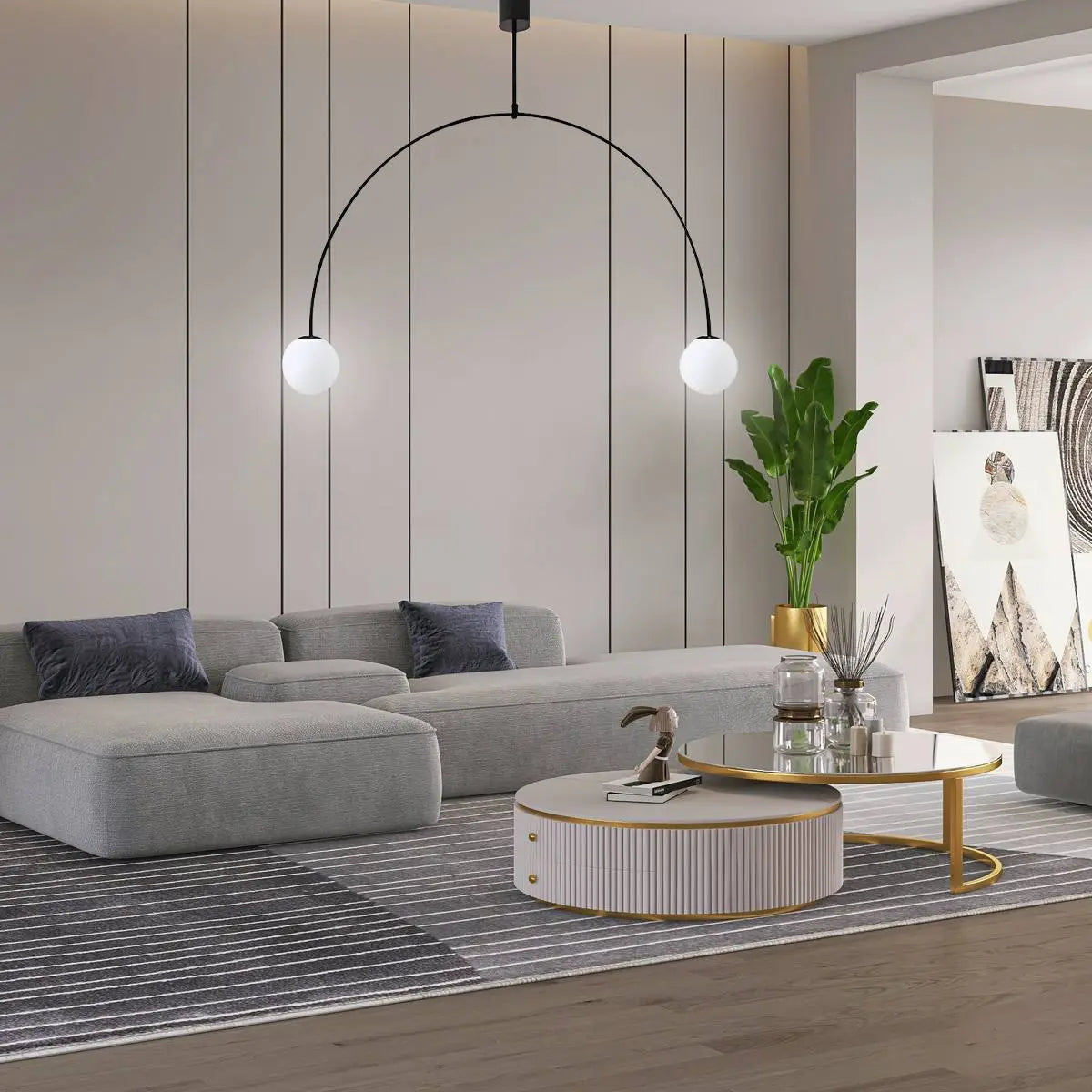 Antizer Minimalist Linear Metal Chandelier