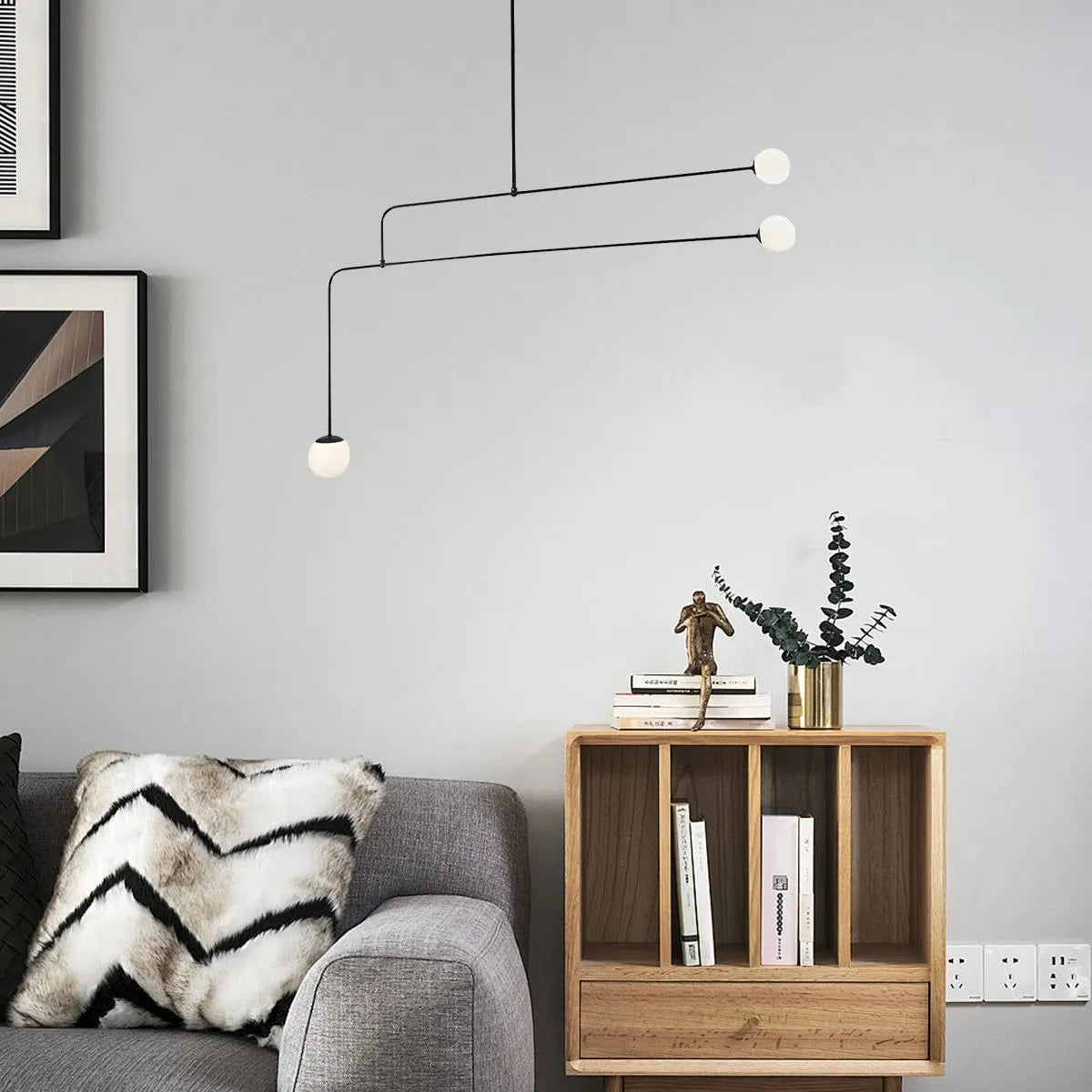 Antizer Minimalist Linear Metal Chandelier