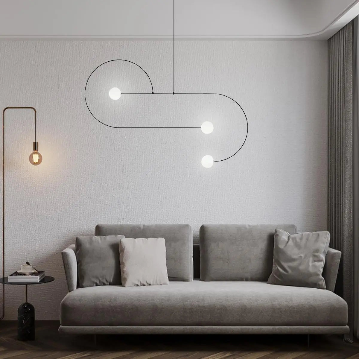 Antizer Minimalist Linear Metal Chandelier