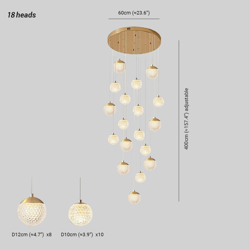 Modern Art Deco Multi Pendant Light