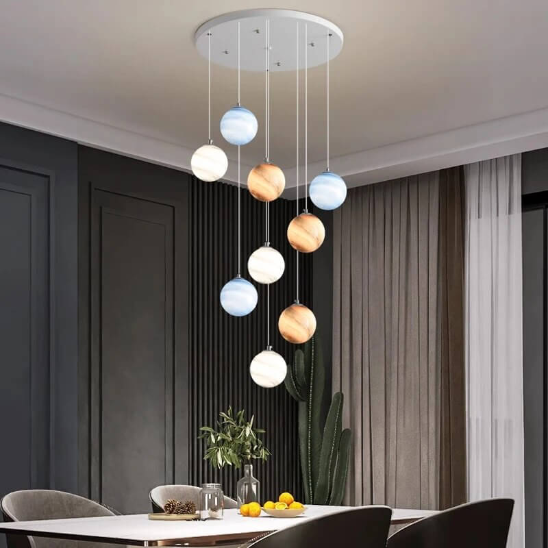 Modern Attic 3D Moon Celestial Chandelier