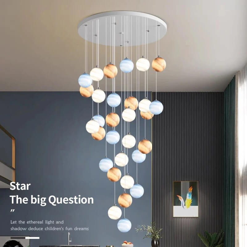 Modern Attic 3D Moon Celestial Chandelier