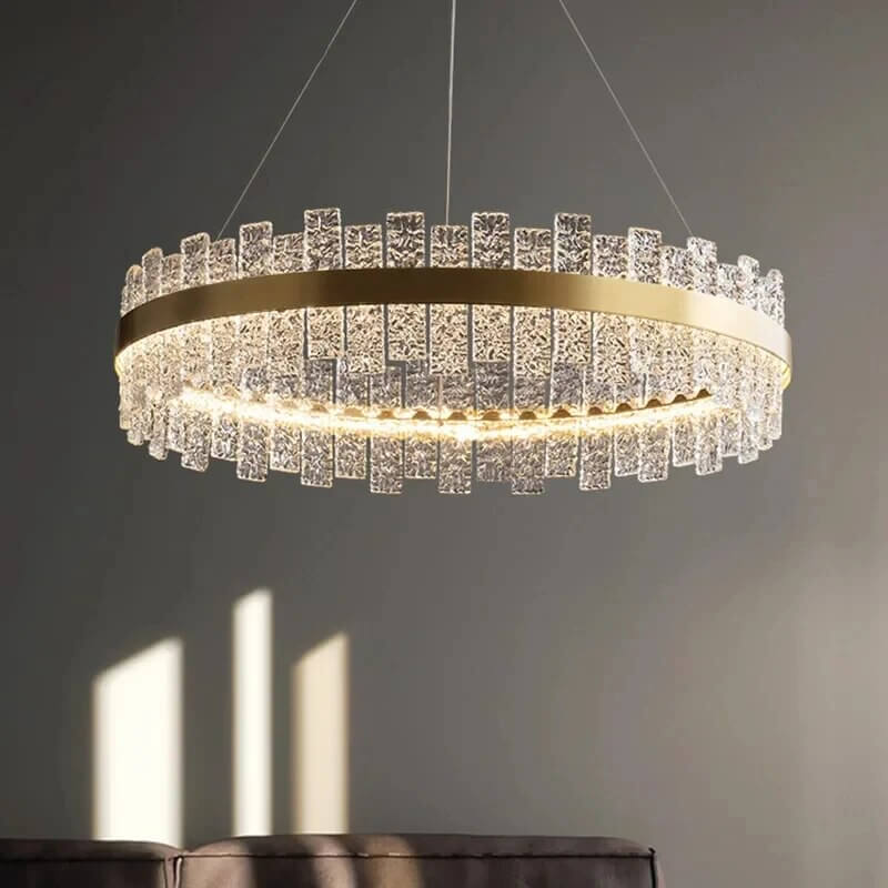 Modern Frosted Glass Crystal Chandelier