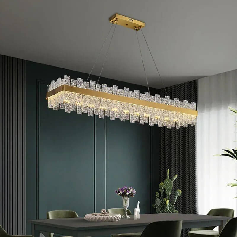 Modern Frosted Glass Crystal Chandelier