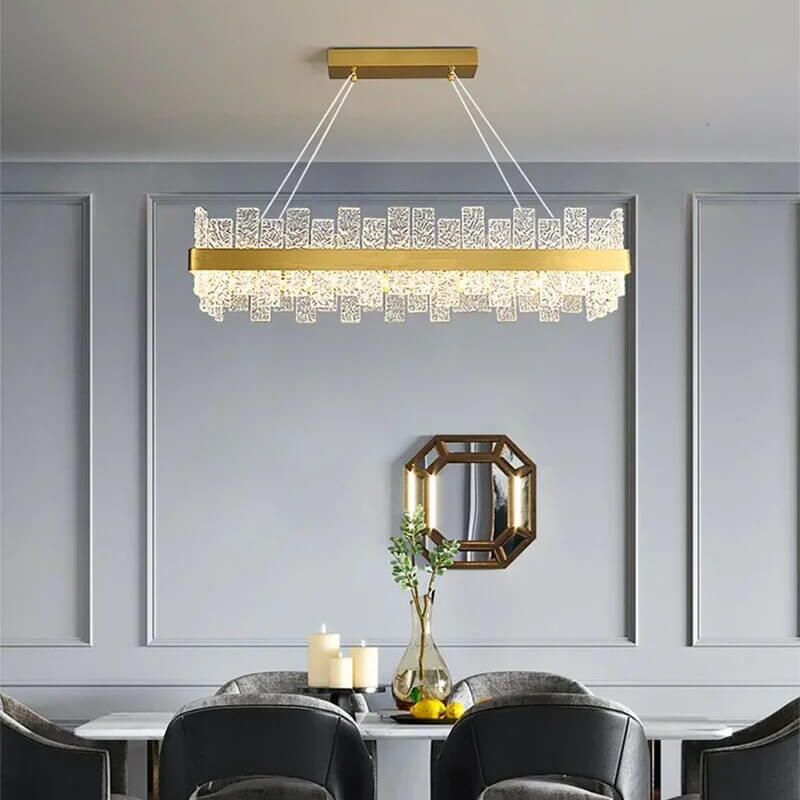 Modern Frosted Glass Crystal Chandelier