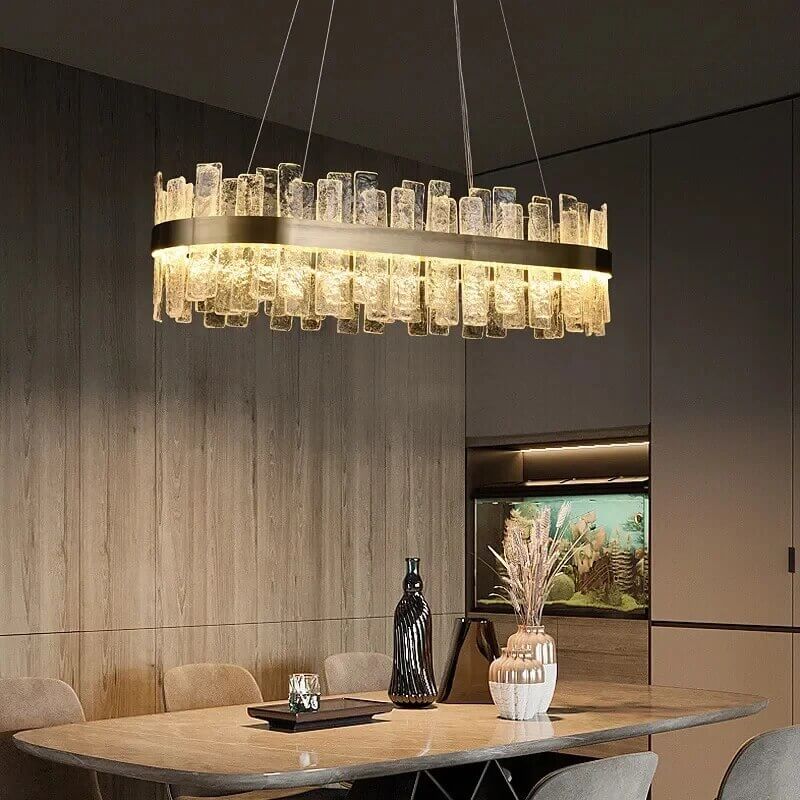 Modern Frosted Glass Crystal Chandelier