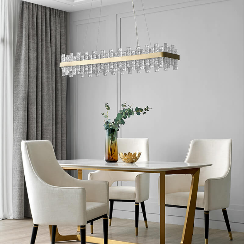 Modern Frosted Glass Crystal Chandelier