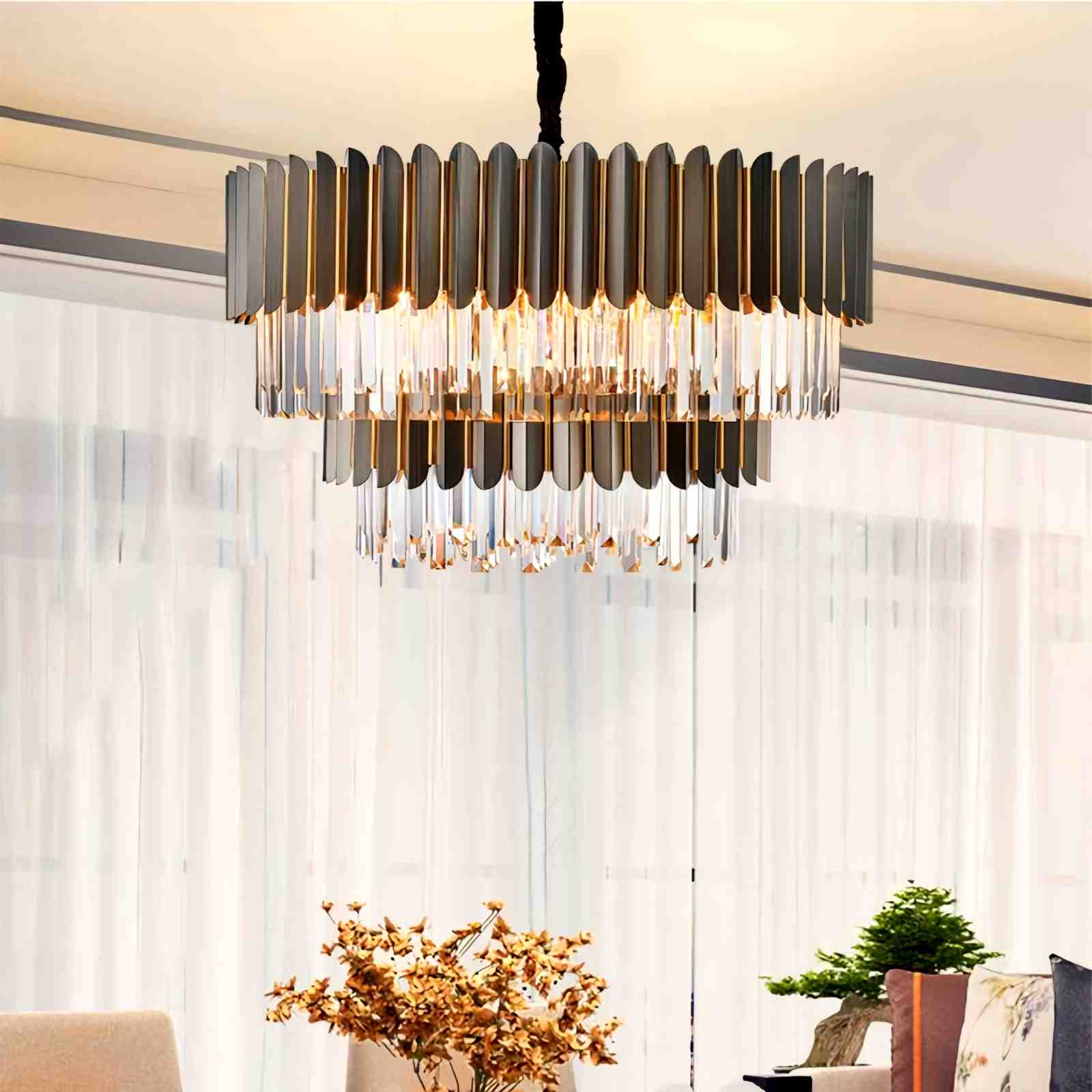 Black Gold Luxury Crystal Chandelier