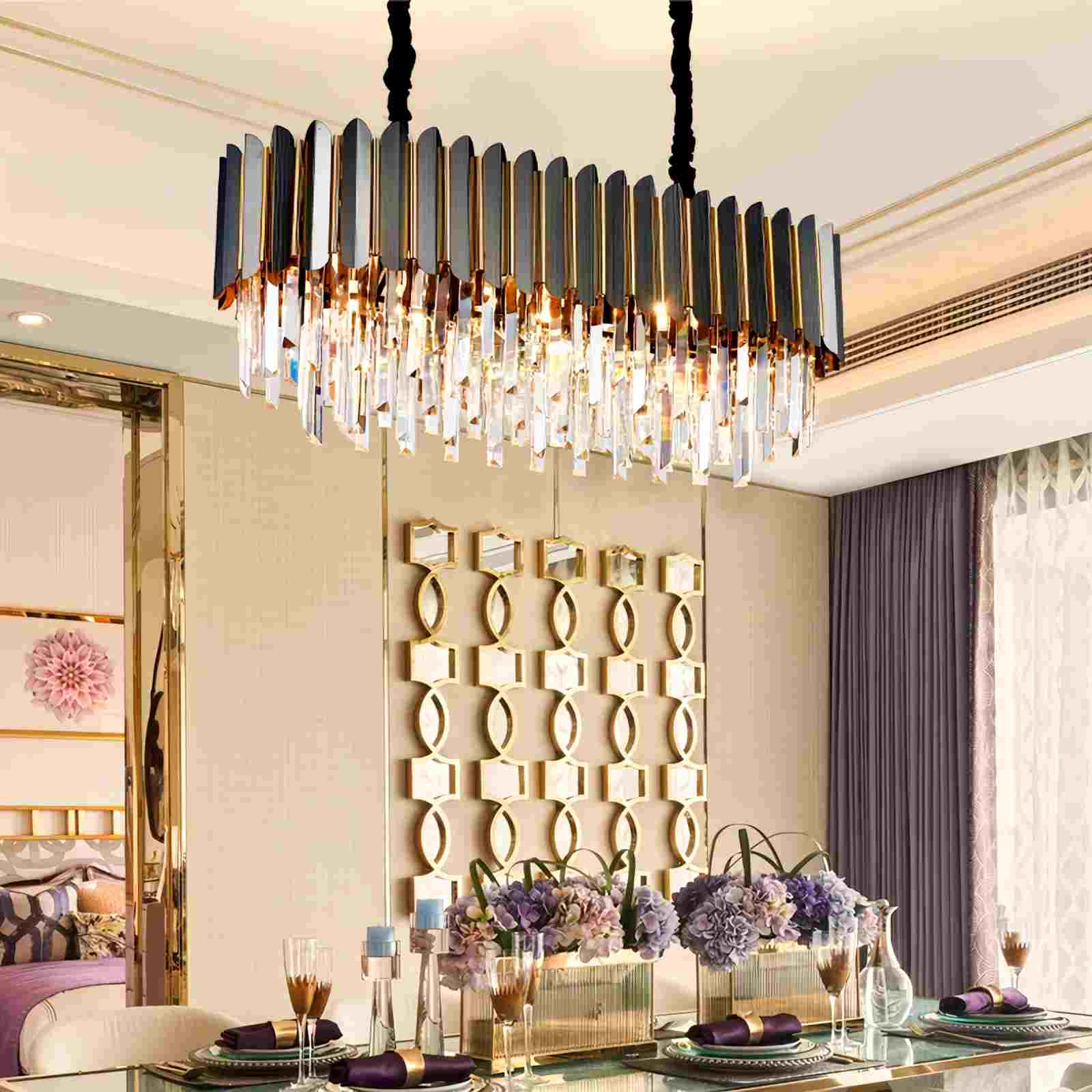 Black Gold Luxury Crystal Chandelier