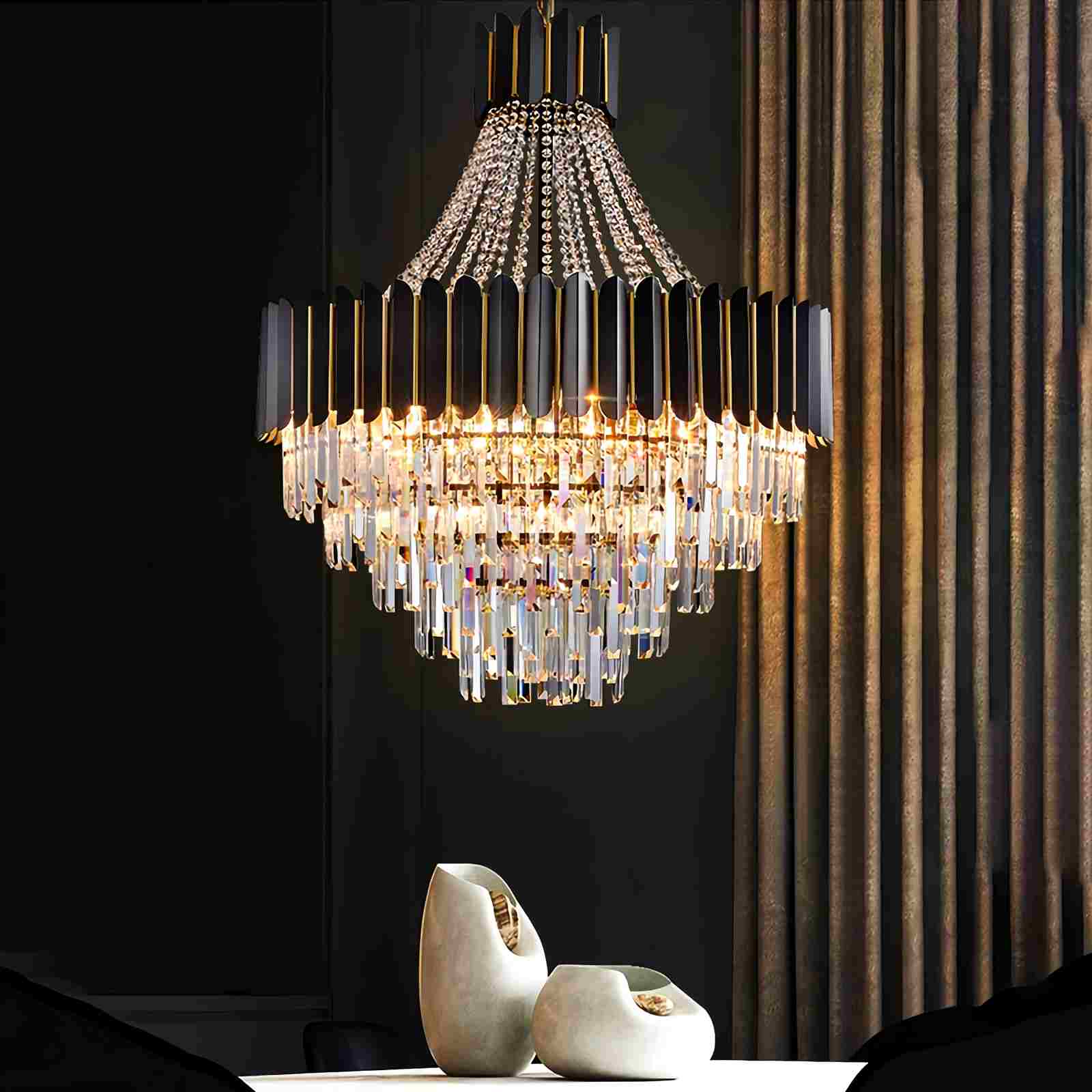 Black Gold Luxury Crystal Chandelier