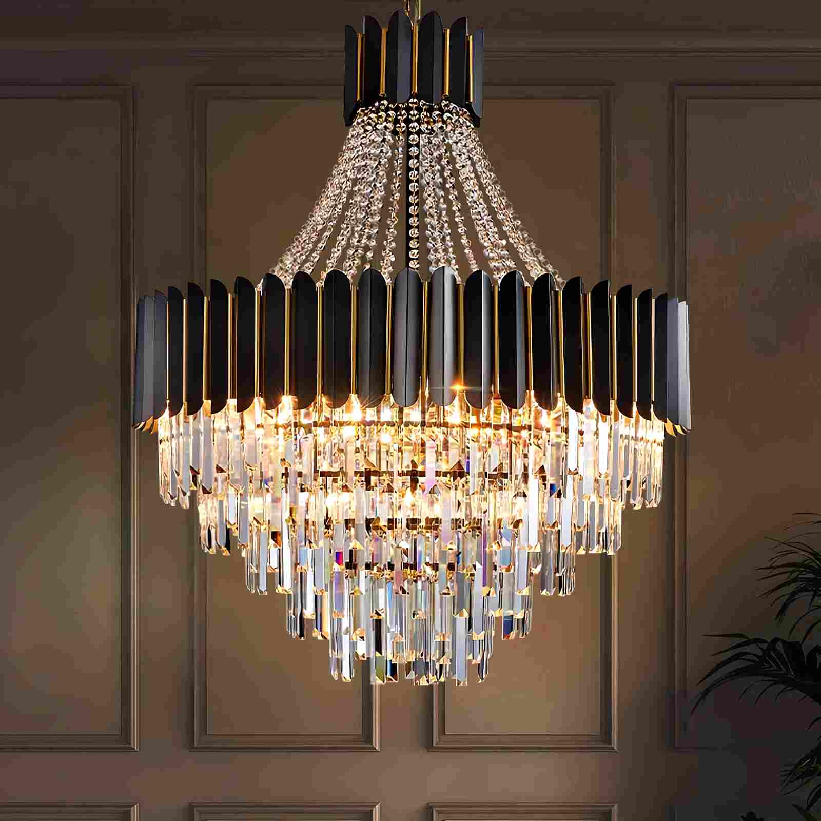 Black Gold Luxury Crystal Chandelier