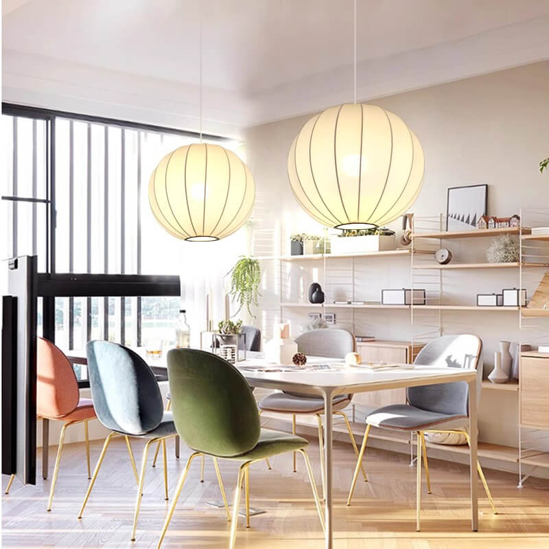 Modern LED Silk Lantern Pendant Light