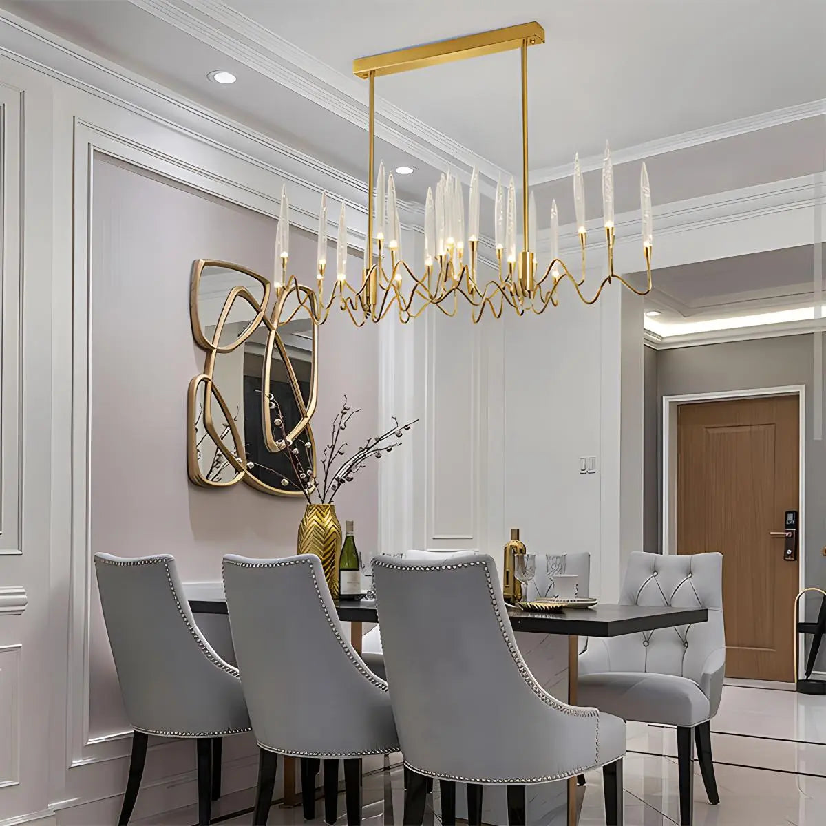 Antizer Modern Branch Chandelier & Floor Lamp