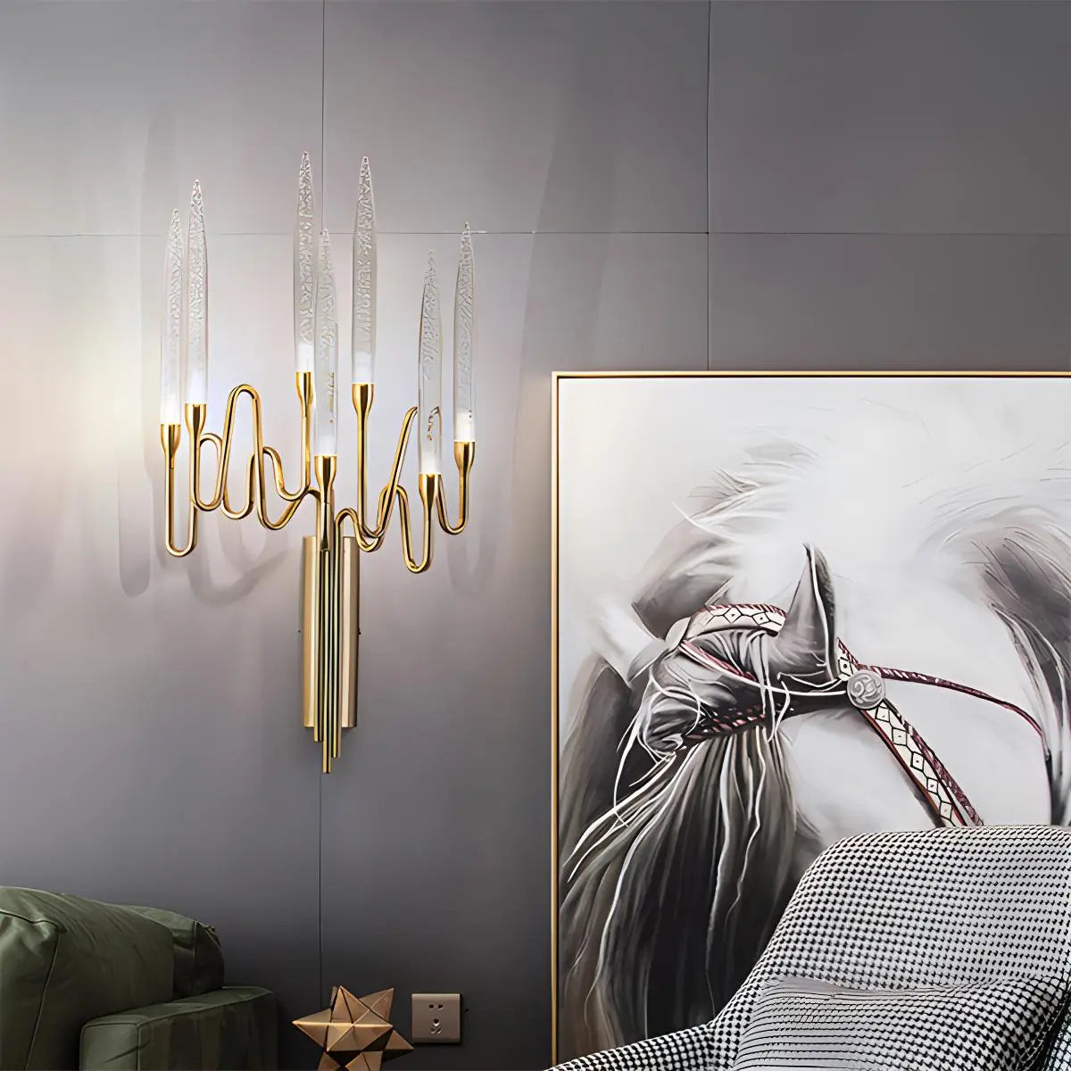 Antizer Modern Branch Chandelier & Floor Lamp