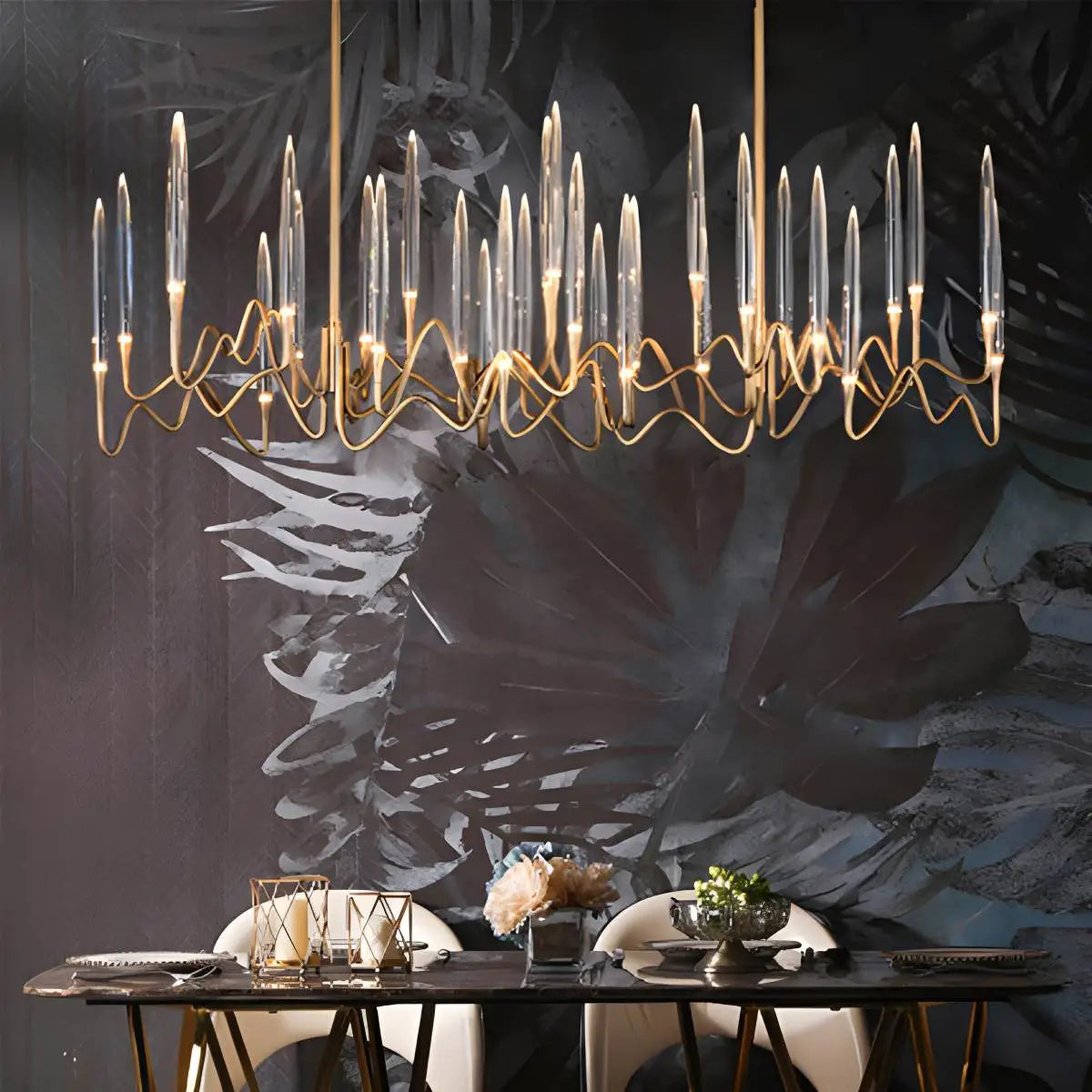 Antizer Modern Branch Chandelier & Floor Lamp